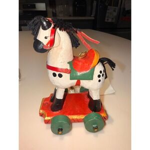 Vintage House of Hatten Rocking Horse Ornament 1994 Christmas Decor Original Tag